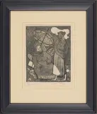 Maria Hiszpańska-Neumann, Targ w Zakopanem, 1947, akwaforta, akwatinta, papier