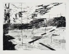 Edmund Piotrowicz, Poranek, 1962, sucha igła, papier
