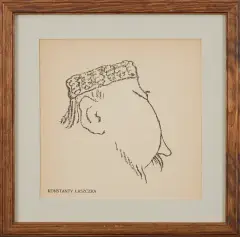 Karykatura Konstantego Laszczki by Kazimierz Sichulski, litografia barwna, papier kremowy, sold Jan 2014