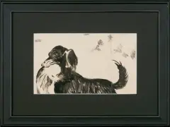 Wyżeł (szkic do teki myśliwskiej) by Kazimierz Sichulski, 1928, tusz, pędzel, ołówek, papier, sold Jan 2014