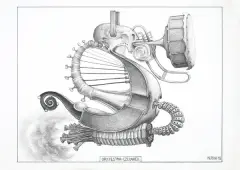 Jacek Yerka, Orkiestra - Człowiek, 2013, ołówek, karton
