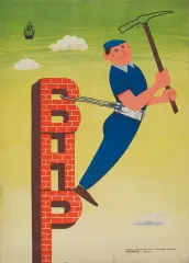 Karol Ferster, Plakat BHP, lata 50, offset barwny, papier