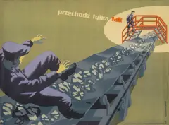 Andrzej Kowalewski, Przechodź tylko tak, 1956, offset barwny, papier