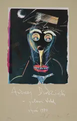 Andrzej Dudziński, Plakat Andrzej Dudziński w galerii Wahl, 1990, serigrafia barwna, papier