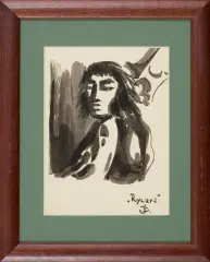 Jerzy Duda-Gracz, Rycerz, 1956, tusz, papier