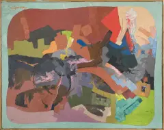 Tadeusz Gąsiewicz, Miasto, 1960, olej, płótno