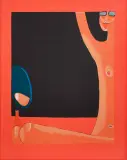 Akt z lustrem by Jerzy Nowosielski, 1999, serigrafia, papier, sold Dec 2013