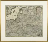 Frederick de Wit, MAPA POLSKI, ok. 1710, miedzioryt kolorowany ręcznie, papier żeberkowy