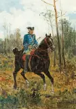 Jan Chełmiński, JEŹDZIEC (szkic malarski)