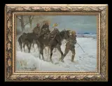 Jerzy Kossak, PATROL UŁANÓW, 1927, olej, tektura