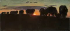 Stefan Popowski, ZACHÓD SŁOŃCA, 1909, olej, płótno