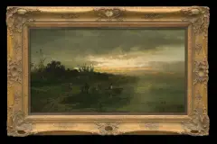 Anton Windmaier, WIECZÓR NAD WODĄ, 1872, olej, płótno