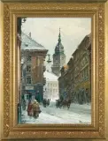 WARSZAWA ZIMĄ by Władysław Chmieliński, olej, płótno, sold Dec 2013