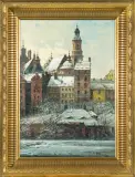 WARSZAWA. WIDOK NA KATEDRĘ by Władysław Chmieliński, olej, płótno, sold Dec 2013