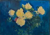 Leon Wyczółkowski, BIAŁE RÓŻE, 1912, akwarela, gwasz, ołówek, karton