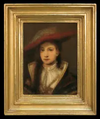 Max Todt, PORTRET DAMY W KAPELUSZU, olej, deska