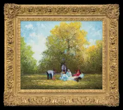 Alexander Thiele, PIKNIK W PARKU, olej, płótno