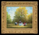 Alexander Thiele, PIKNIK W PARKU, olej, płótno