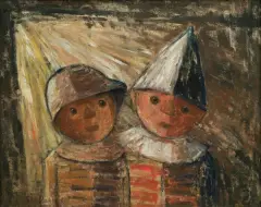 Tadeusz Makowski, DWOJE DZIECI, ok. 1930, olej, płótno