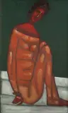 AKT by Jerzy Nowosielski, 1963, olej, płótno naklejone na płytę pilś., offered Dec 2013