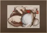 Ucieczka od Giotto by Andrzej Domżalski, 2013, akryl, pastel, papier, sold Nov 2013