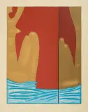 Akt z lustrem na niebieskim ręczniku by Jerzy Nowosielski, 1998, serigrafia barwna, papier, sold Nov 2013