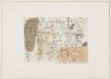 Dziennik A, detal 354-384 by Włodzimierz Pawlak, 1988, collage, ołówek, kredka, długopis, papier, sold Oct 2013