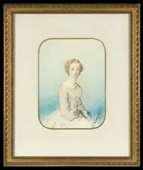 Teofil Kwiatkowski, PORTRET DZIEWCZĘCY, 1857, kredka, gwasz