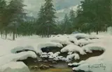 Michał Stańko, POTOK TATRZAŃSKI ZIMĄ, olej, płótno