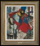 DZIEWCZYNA PRZED LUSTREM by Zygmunt Menkes, olej, płótno, offered Oct 2013
