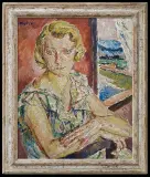 Mela - (Melania Mutermilch) Muter, PORTRET KOBIETY O JASNYCH WŁOSACH, olej, sklejka