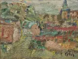 Jan Cybis, WIEŻA KOŚCIOŁA, 1957, olej, płótno