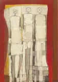 Józef Łukomski, OBRAZ DRAMATYCZNY II, 1964, olej, sklejka