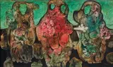 Alfred Lenica, ZASTRZYKI DOMIĘŚNIOWE, 1962, olej, płótno