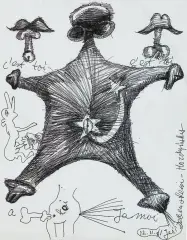Jan Lebensztejn, Bez tytułu, 1961, długopis, papier seledynowy