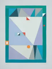 Jerzy Nowosielski, Abstrakcja, 1997, serigrafia barwna, papier jasnoszary