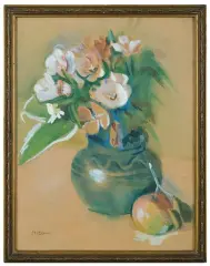 Henryk Stażewski, Kwiaty, ok. 1945, gwasz, akwarela, papier ugrowy