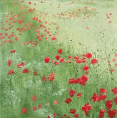 Agata Trafalska, Drżące powietrze,świerszcze, sierpień, 2013-09-13, olej, płótno