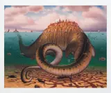 Brontosaurus civitas by Jacek Yerka, giclée, papier, sold Sep 2013