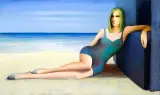 Na plaży by Mira Andrzejewska Kalkowska, 2013, olej, płótno, sold Aug 2013