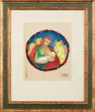 Madonna z Dzieciątkiem by Zdzisław Cyankiewicz, gwasz, papier, sold Aug 2013