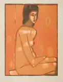 Akt pomarańczowy by Jerzy Nowosielski, 1997, serigrafia barwna, papier, sold Aug 2013