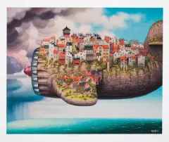 Bardzo tanie linie by Jacek Yerka, 2011, giclée, papier, sold Aug 2013