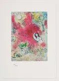 Marc Chagall, Chloe, z cyklu Dafnis i Chloe, 1957-1961, litografia na metalu, papier