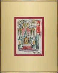 Jerzy Duda-Gracz, Duży Ołtarz, 1956, akwarela, tusz, pióro, papier