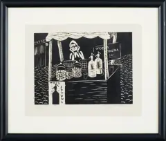 Stefania Dretler-Flin, Stragan, drzeworyt, papier