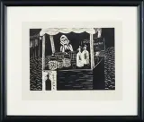 Stefania Dretler-Flin, Stragan, drzeworyt, papier
