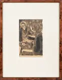 Stanisław Hiszpański, Święta Rodzina (Na pamiątkę Chatki Tomka), drzeworyt, papier kremowy