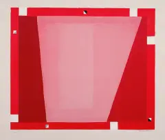 Jerzy Nowosielski, Abstrakcja w czerwieniach, 1995, serigrafia barwna, karton