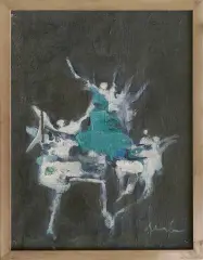 Alfred Aberdam, Tancerki, 1960, olej, płótno